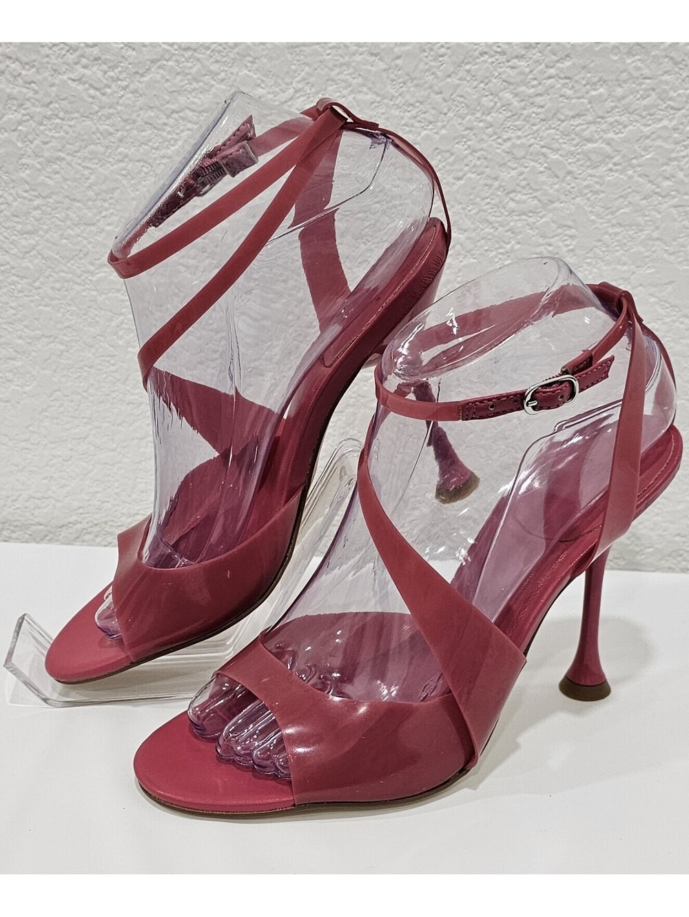 Marc Fisher LTD Claudie Strappy Heels Rubber Sandals Pink Size 7.5M